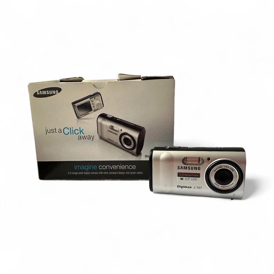 Samsung Digital Camera Digimax A503 5.0MP Silver - Tested In Original Box - Image 3 of 4