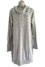 Athleta Gym to Street Sport It Cowl Neck Tunic Sweater Dress Woman's Sz M Cream