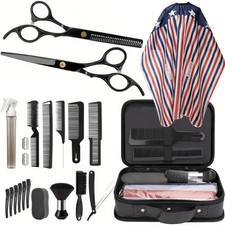 Hair Cutting Kit, 22 Pcs Professional Barber/Hair Salon Tool Set, Barber Bag ...