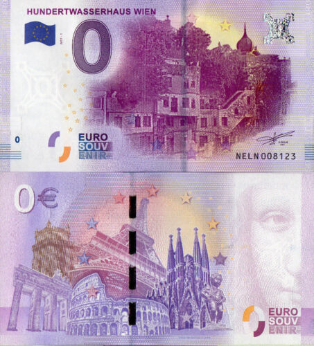 0 euro banconota souvenir 2017-1 # Hundertwasserhaus Vienna / UNC - Foto 1 di 1