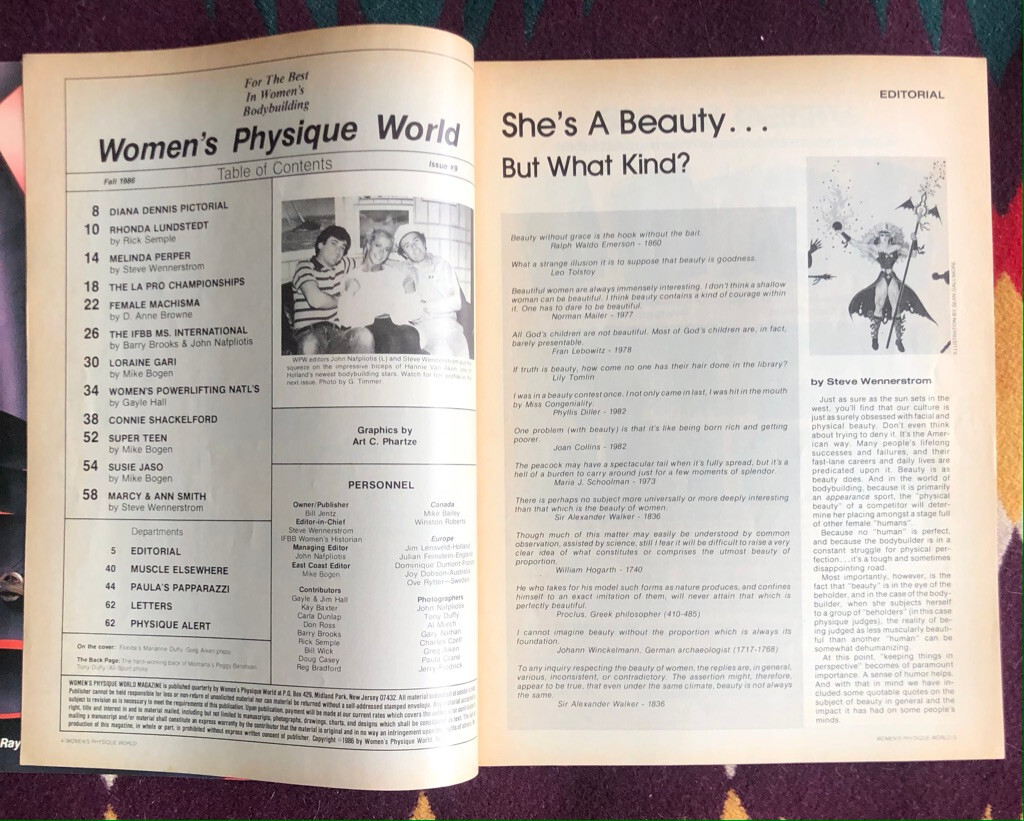 Women's Physique World Magazine lot. Color and B/W. Female Bodybuilding