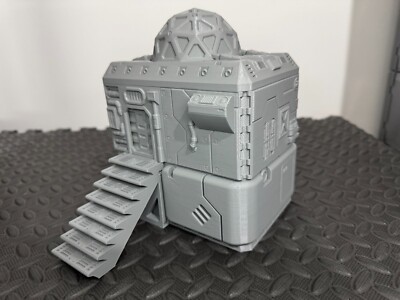 Futuristische Wissenschaftseinrichtung Sci-Fi Gebäude 28mm 32mm 3D gedruckt Cyberpunk Stil