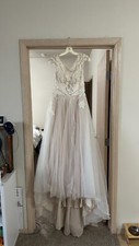 David's Bridal Ivory Sequin and Glitter GALINA Wedding Dress - Size 12 Worn Once