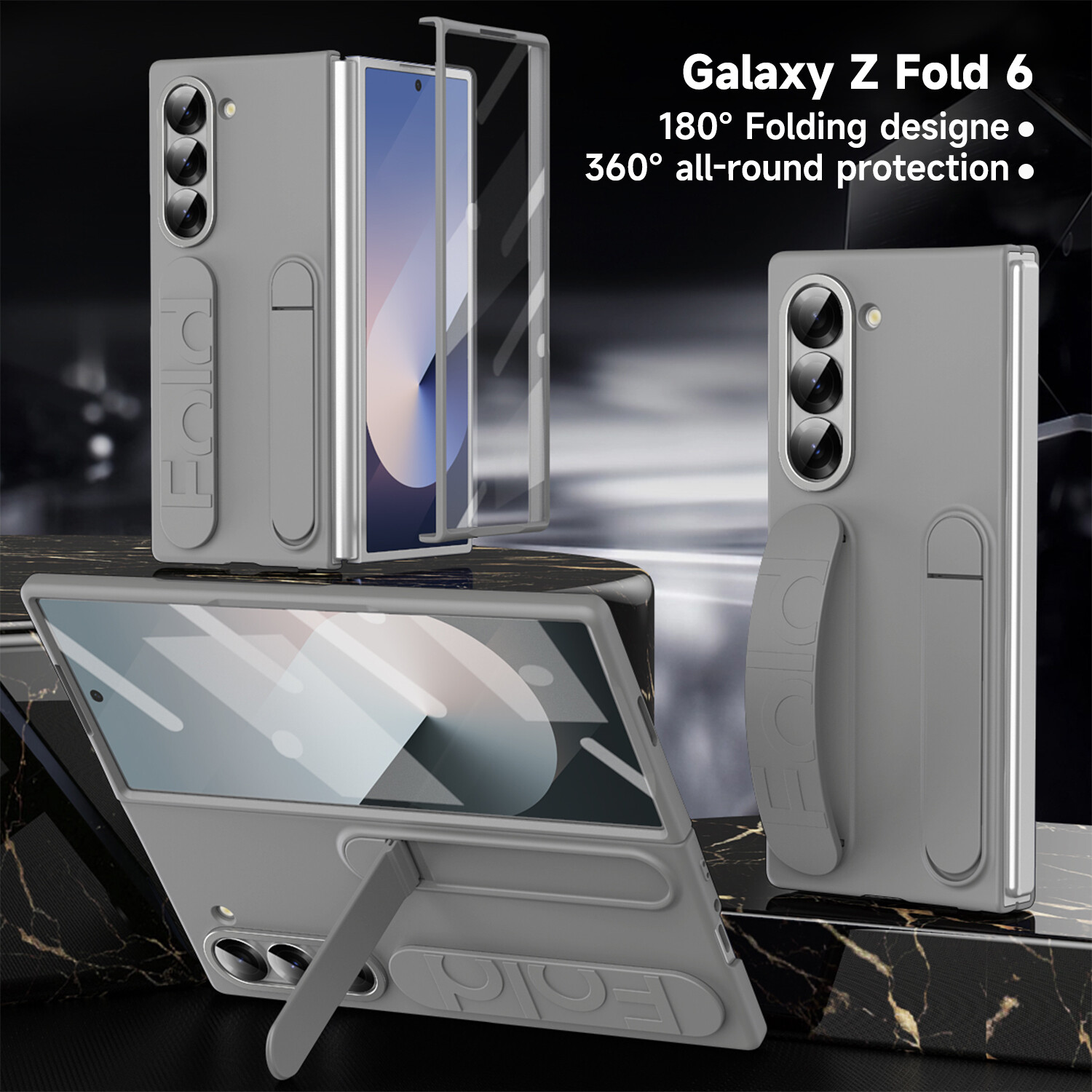For Samsung Galaxy Z Fold 6 5 4 Shockproof Screen Protect Wristband Stand Case-image