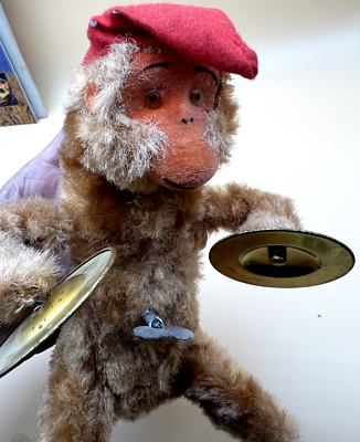 アルプス社　シンバルモンキー　ジョッコー Vintage Wind Up Toy Monkey With Cymbals Alps Made In Japan Not