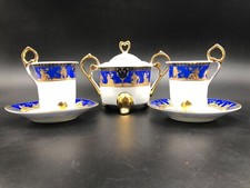 SET SERVIZIO TET A TET CAFFE' MOKA PORCELLANA “SHULMANN" STILE VENEZIANO D'ORATO