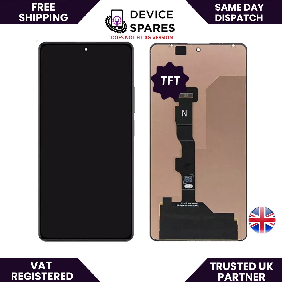 Display OLED LCD + Touch Screen Digitalizzatore Per Xiaomi Redmi Note 13 5G (modello 2312DRAABG) - Nuovo, Nero