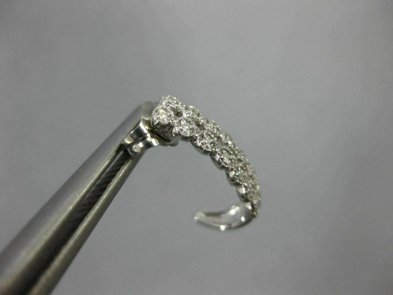 FILA ORECCHINI OMBRELLO ESTATE .09CT DIAMANTE ORO BIANCO 14KT DUE FILE FILIGRANA MILGRAIN
