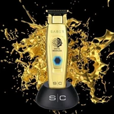 StyleCraft PRO Saber Metal Cordless Trimmer w/ Brushless Motor Gold SC405G - NEW