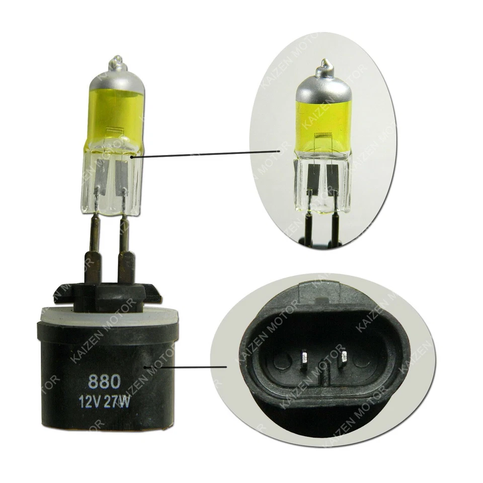 2x 3000K amarelo dourado 880 899 885 884 893 lâmpadas de halogênio farol de neblina DRL - Imagem 3 de 4