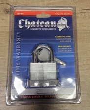Chateau 1 3/4 Inch 44mm PadLock Lifetime Warranty Brand New In Package with keys