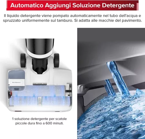 Roborock Dyad Pro Aspirapolvere Senza Fili Wet Dry, Autoasciugante,17000pa - Foto 4 di 10