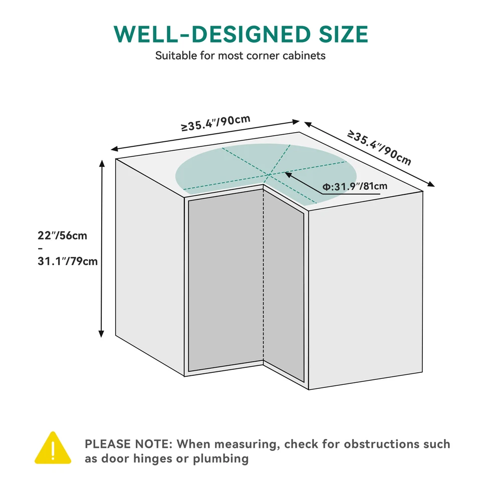 31-Inch Kidney Shaped Chrome Pie Cut 2-Shelf Lazy Susan Corner Organizer Silver - Image 4 of 4