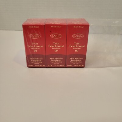 Clarins True Radiance Foundation 09 Cafe Glace Cappuccino 0.17 oz Lot of 6 NEW