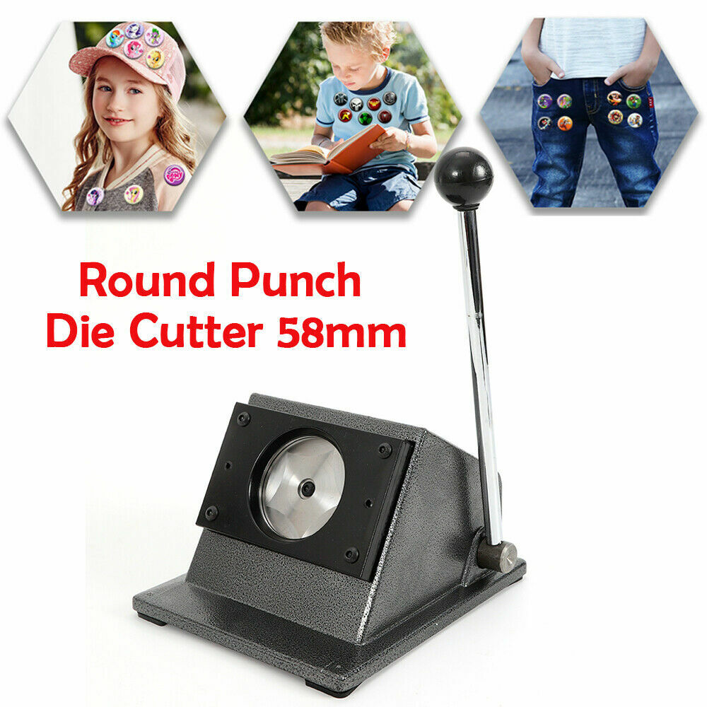 Button Paper Cutter Manual Round Paper Cutter Tabletop Badge Circular Punch Cutter - Manual ...