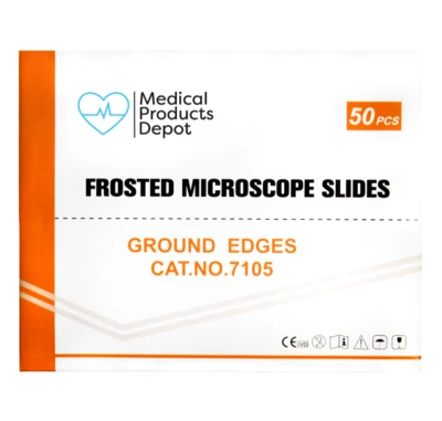 Pre-Cleaned Frosted Microscope Slides, Ground Edges, & Cover Slips - Box of 50
