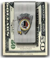 WASHINGTON REDSKINS Stainless Steel Money Clip NFL Football Rare Gift Dad Son '