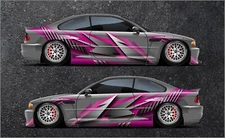 Racing Stripes Car Side Wrap Color Graphics Custom Livery Car Body Vinyl Decal