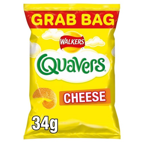 Walkers Quavers 34g Grab Bag Snack | Cheese/ Salt & Vinegar/ Prawn Cocktail - Picture 3 of 4