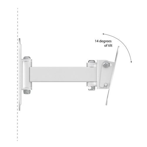 TV or Monitor Wall Mount Bracket White With Arm, Tilt & Swivel up to 32" Screens - Picture 5 of 8