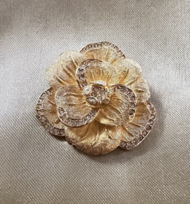 Vintage Christian Dior Crystal Flower Pin Brooch | eBay