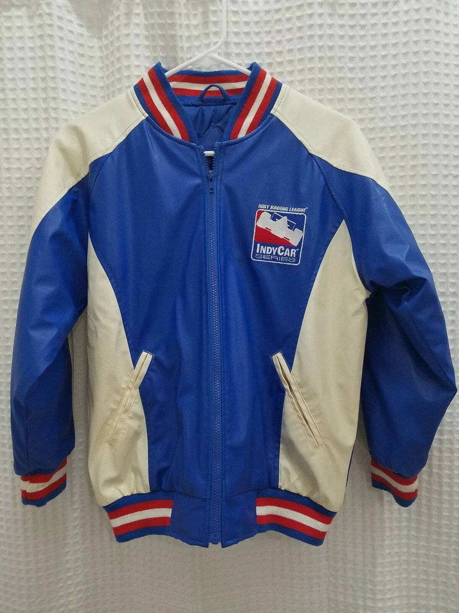 Vintage Indy Car Racing League Faux Leather Jacket Size XS Red