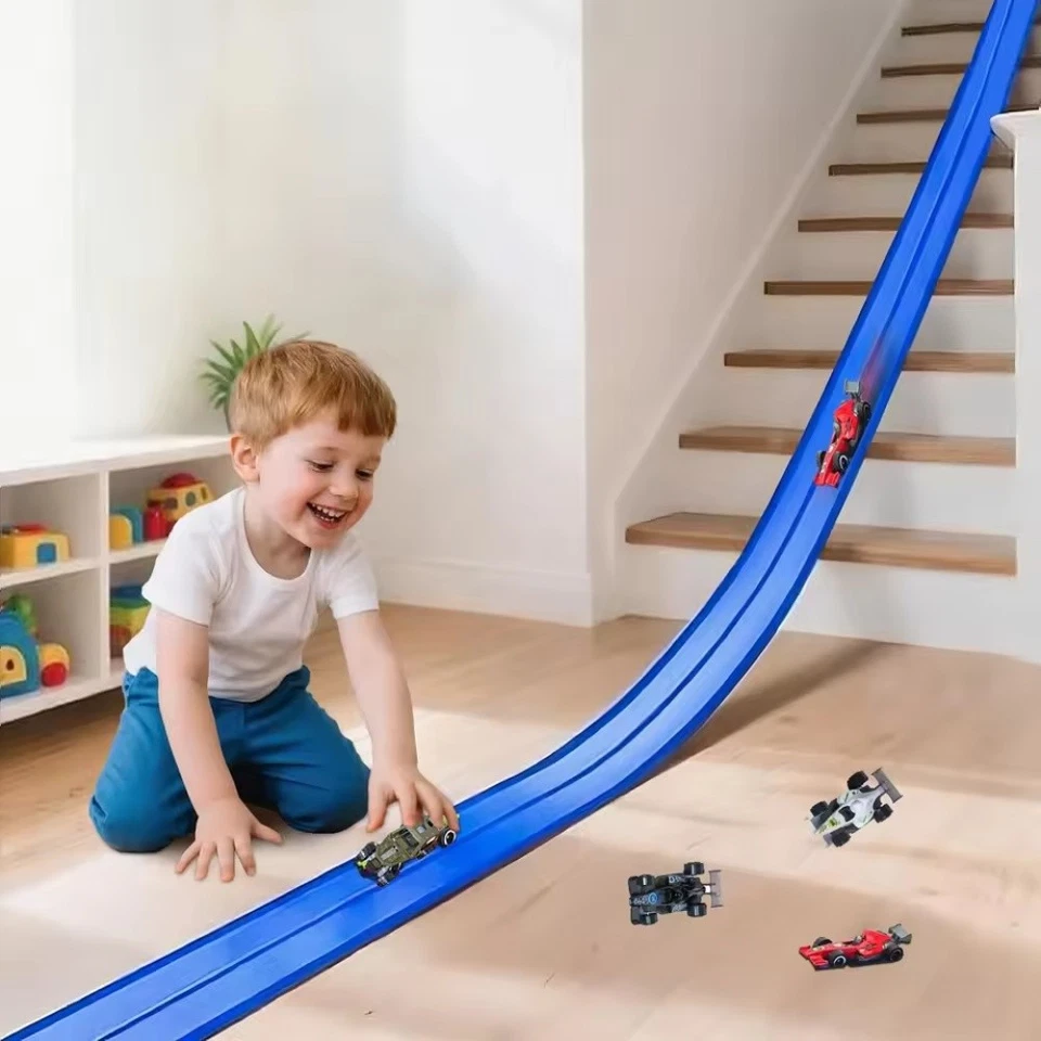 4/5m Flexible Race Track for Kids Roll Up Car Track Include 4 Alloy - image 4 of 4