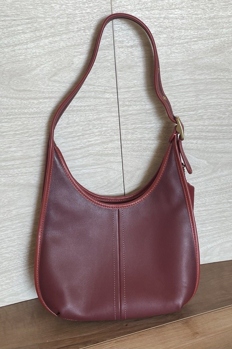 Coach Ergo Colorblock Oxblood Wine Red Leather Crescent Shoulder