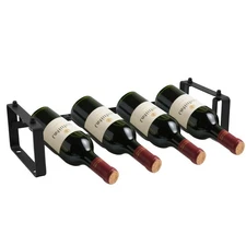 Best Stackable 4 Bottles Wine Rack Compact Metal Holder for Countertop Cabinet