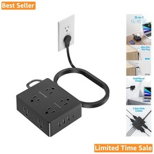 Multi-Device 12-in-1 Surge Protector Power Strip   8 Outlets, USB-C  USB-A