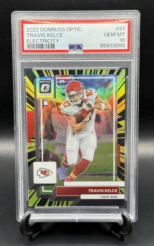 2022 Donruss Optic Travis Kelce Electricity /65 Prizm #97 PSA 10