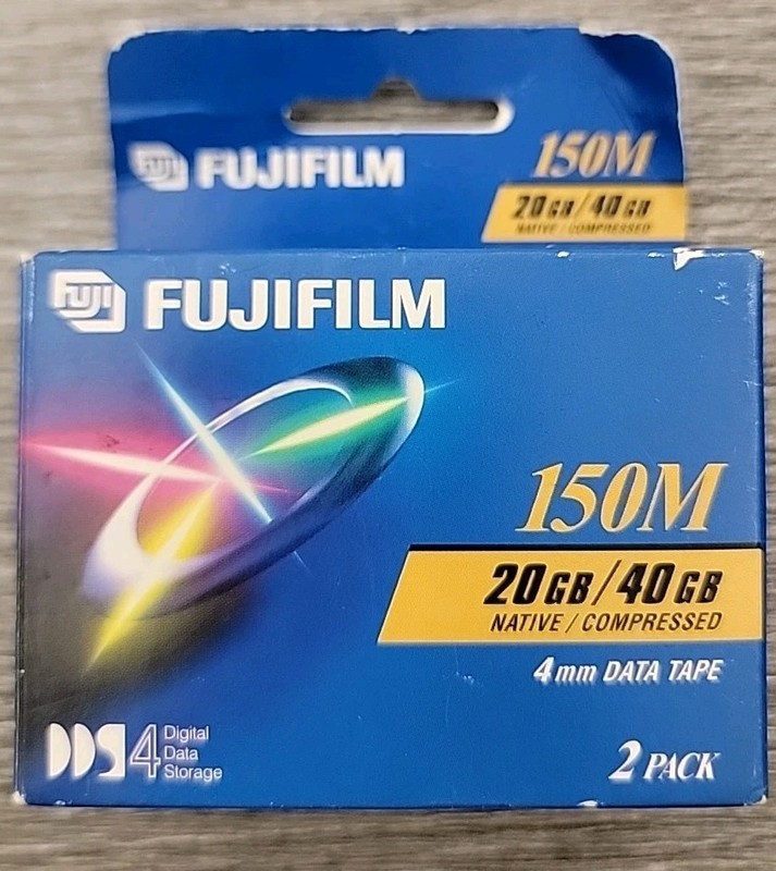 Factory Sealed Fujifilm 150M DAT DDS 4mm Data Tape 20GB/40GB Cartridge (2-PACK)
