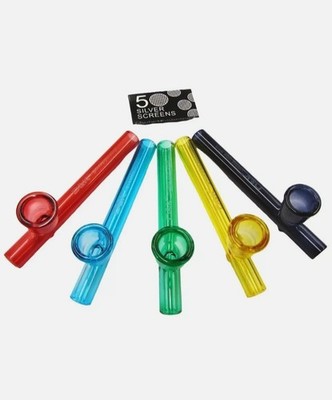 D&K Glass Smoking RANDOM Tobacco Pipe & 5 Free Screens 1,3,6,12,24