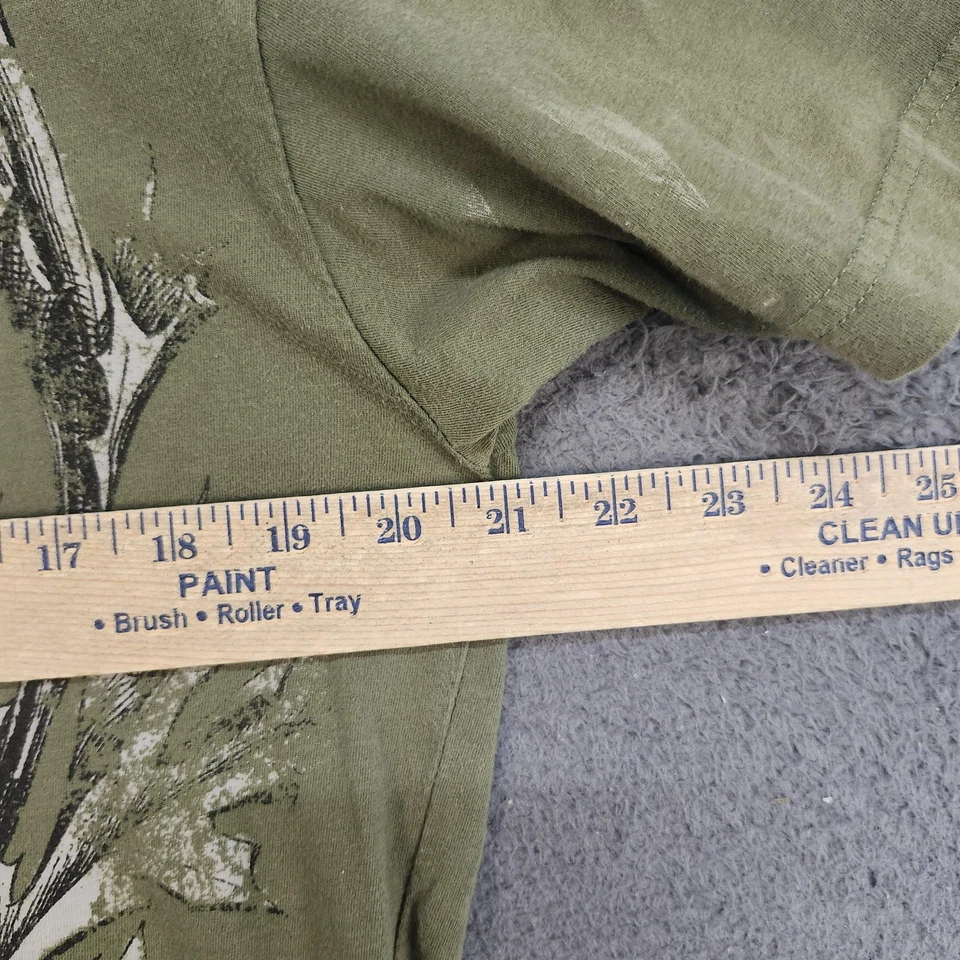 Camisa Xtreme Couture Para Hombres Mediana Grande Verde Calavera Pala Gráfico Aflicción Foto 4 de 4