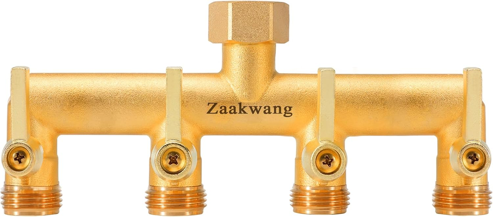 Heavy Duty 4 - Way Garden Hose Splitter, 3/4” Hose Manifold, Outdoor Hose Adapte