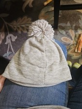 Cat  Jack Toddler Gray Beanie Fleece Lined Winter Hat With Ball 2T-5T