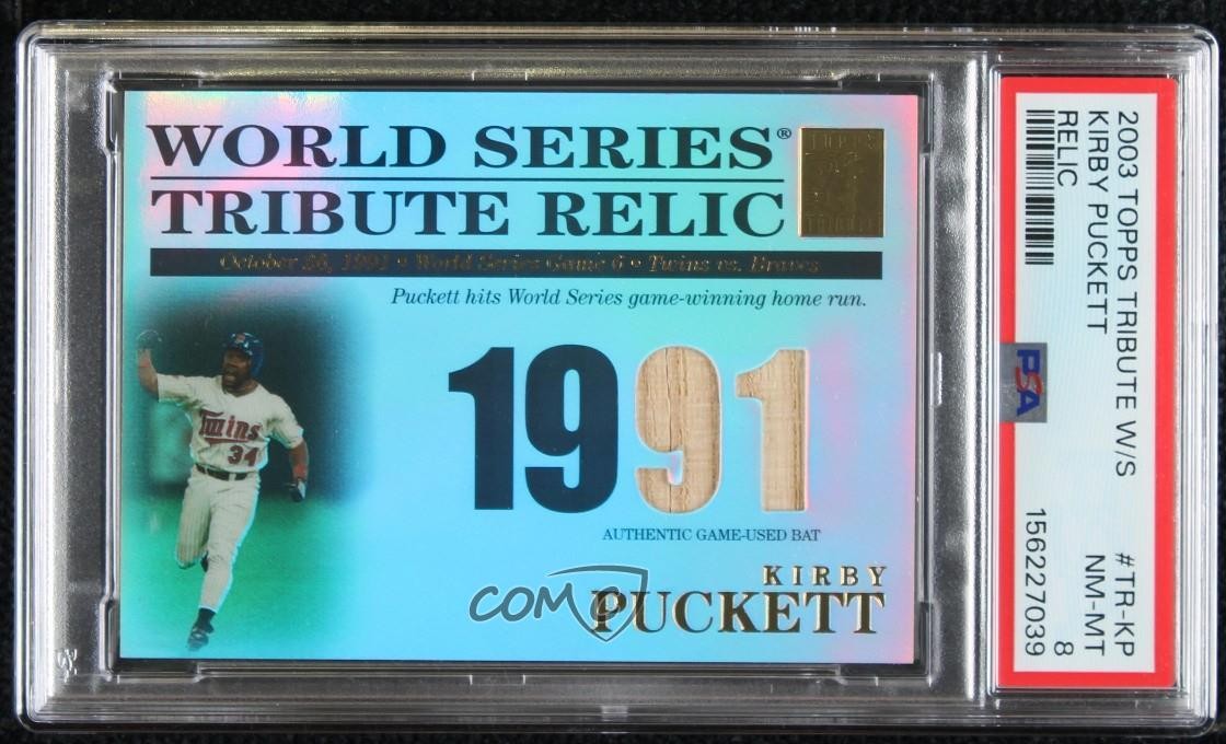 2003 Topps Tribute World Series Relics /425 Kirby Puckett #TR-KP PSA 8 HOF 07qw