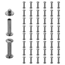 50set Phillips Chicago Screw M4 x 22mm Metal Binding Post Screw, Gun Black