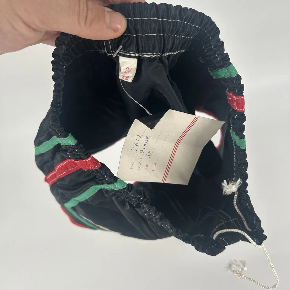 1970s Sports Shorts Vintage Deadstock Black Nylon Made in England Womens S Uk 8 - Image 4 of 4