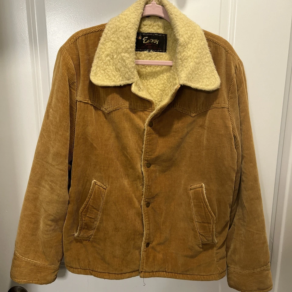 Vintage 70s 80s Envoy Corduroy Country Gentleman Coat Brown Kramer Seinfeld SZ L - Image 2 of 4