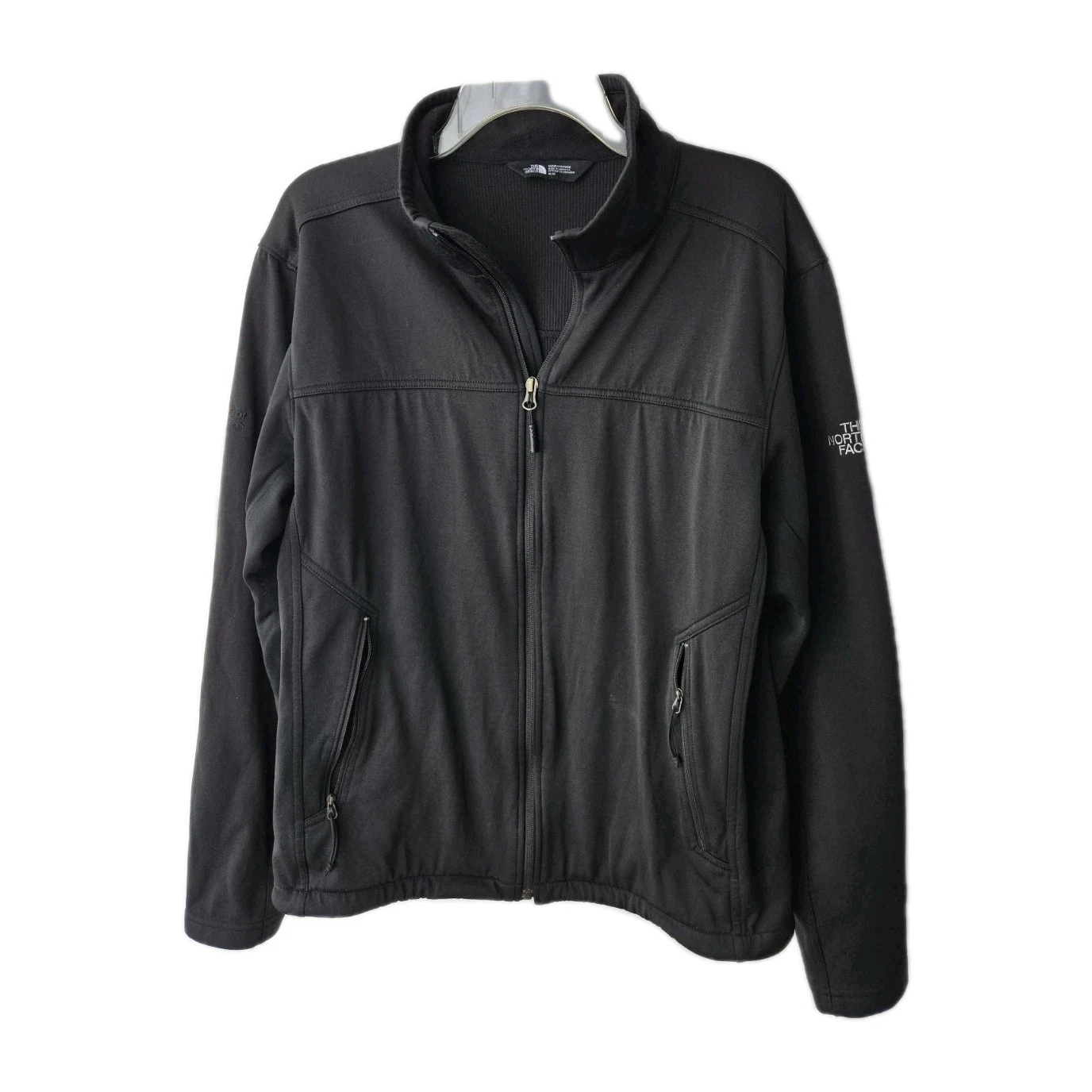 The North Face Men Medium Black Full Zipper Softshell Sleek Outdoor Streetwear