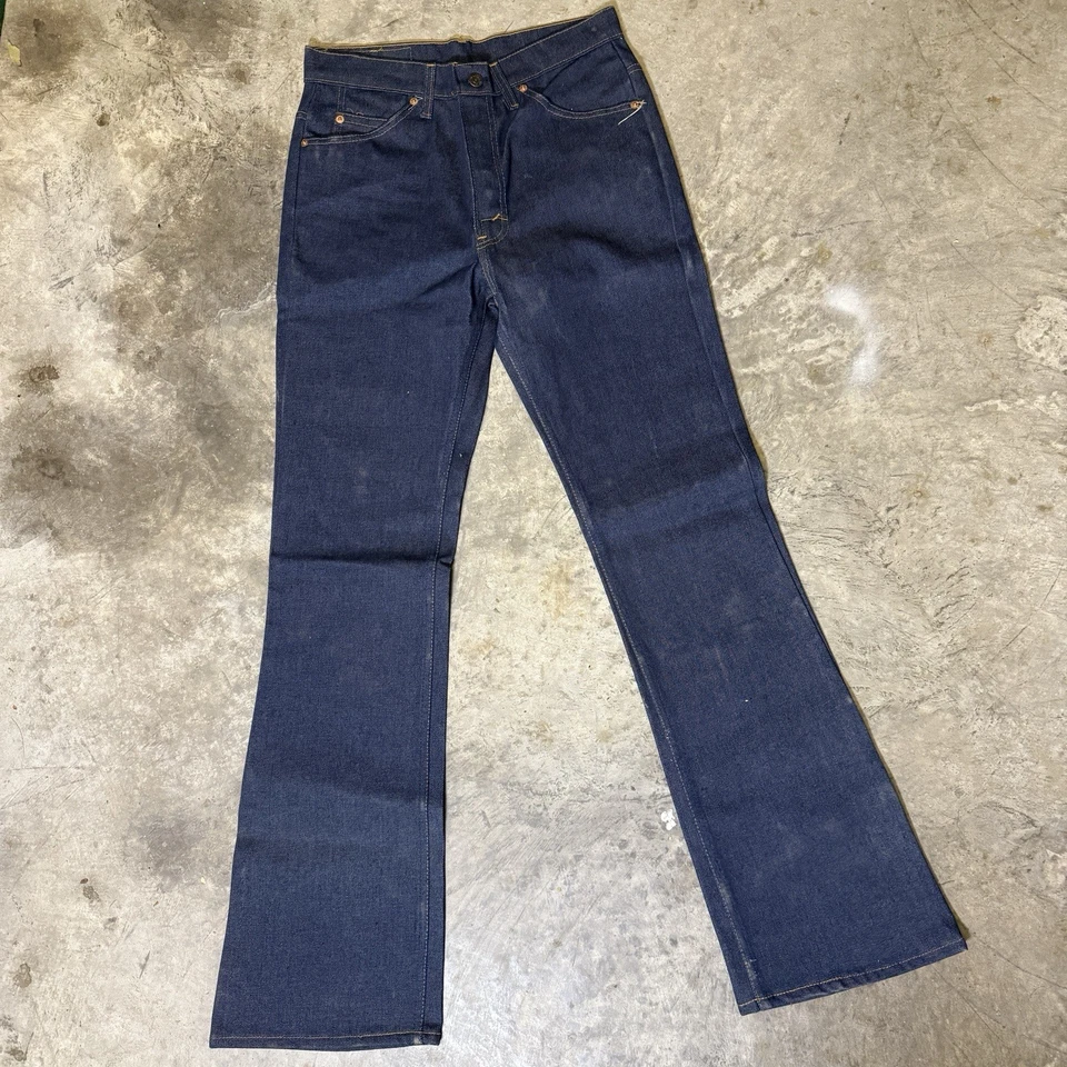 VINTAGE DEADSTOCK W/ TAGS Levi's 517 Saddleman Boot Jeans Orange Tab W31 L32 - Image 2 of 4