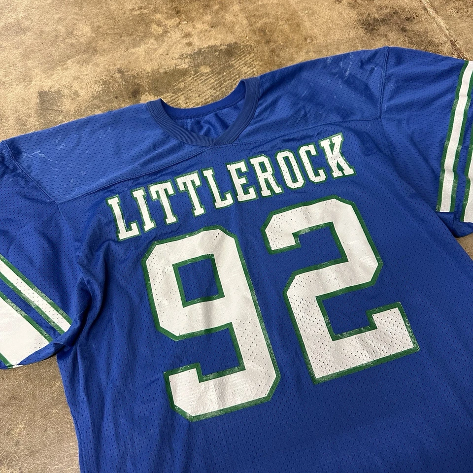 复古 70 年代 80 年代沙针织小石城麦格雷戈蓝色球衣 L 码 — 第 3/4 张图片