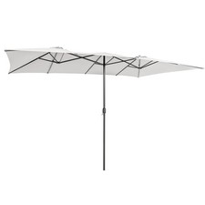 15FT Double-Sided Patio Market Umbrella Large Crank Handle Vented Outdoor Twin
