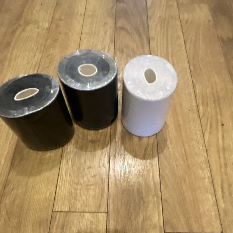 Self-Adhesive Elastic Sports Tape Roll 3-Pack Black/White Athletic Wrap
