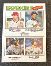 2026 Topps Heritage Halpin Fernandez Marsee Cole Quad Rookie Outfielders SP #392