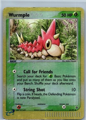 Pokemon TCG Wurmple Reverse Holo Dragon 81/97