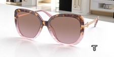 COACH HC8320 56505M Rose Tortoise Gradient Brown Pink 55 mm Women's Sunglasses