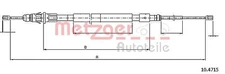 Original Metzger cable pull parking brake 10.4715 for Citroën