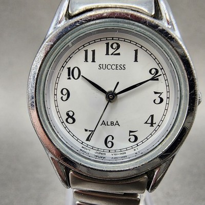 Seiko Alba Success Watch Women 25mm White Dial Silver Tone V701